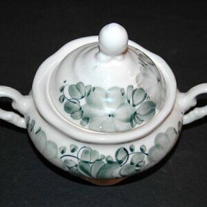 Polish Sugar Bowl Hand Made & Painted Made in Poland